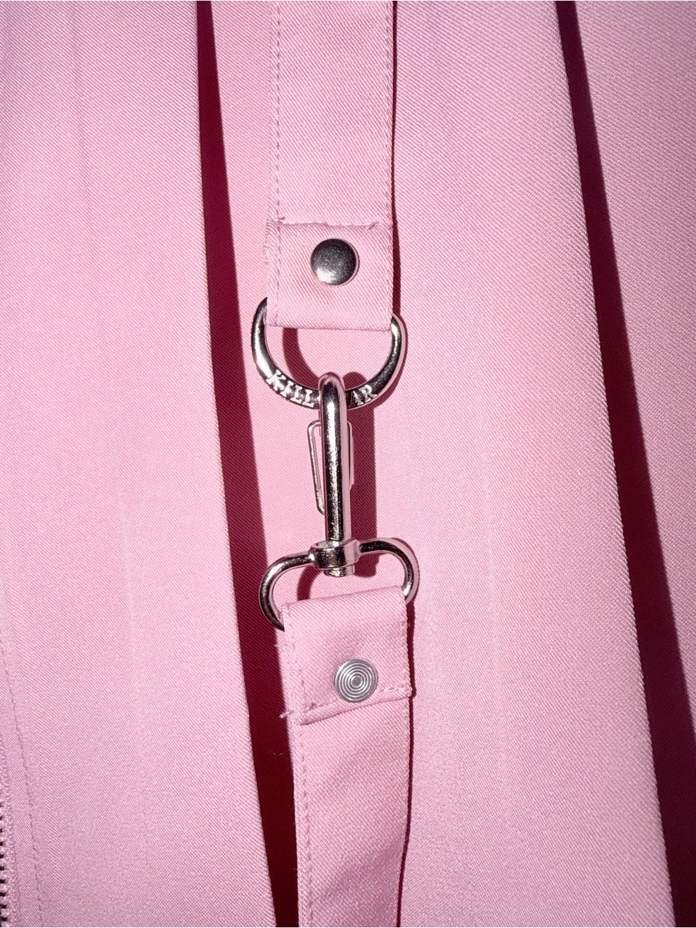Killstar Pink Pleated Mini Skirt with Zip & Strap Hardware - Picture 3 of 9